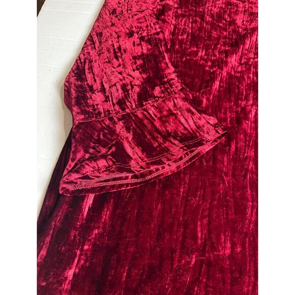 Alfred Dunner Womens Plus Runway Ready 3/4 Sleeve Crinkle Velvet Red Top Size 3X - Picture 8 of 13